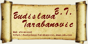 Budislava Tarabanović vizit kartica